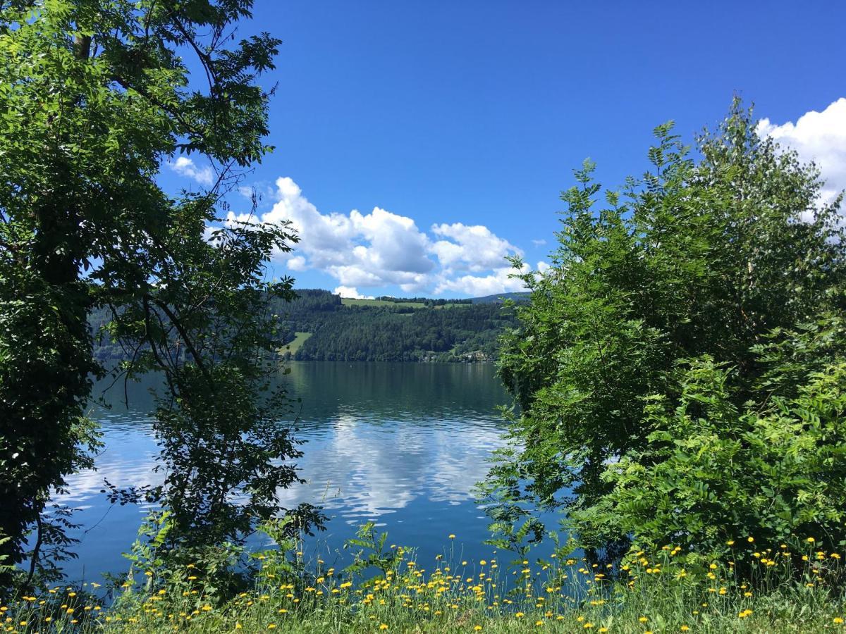 Appartement Kuhglocken Ferienhaus Fuenf Sinne Döbriach Kültér fotó